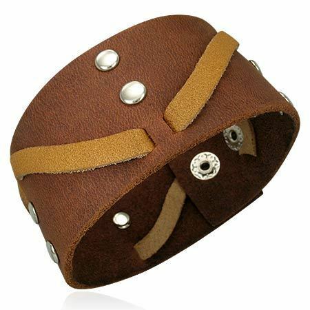 Unisex Trendy Genuine Brown Leather Cuff Surfer Bracelet BBF117 - Matties Modern Jewelry