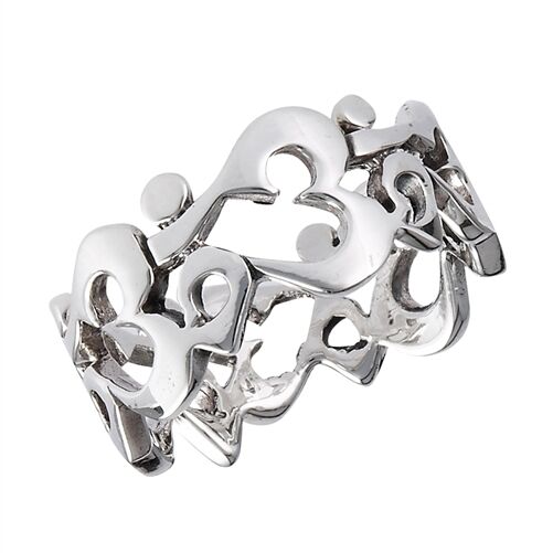 Beautiful Sterling Silver .925 Om Ohm Aum Open Carved Ring Sizes 5-12 - Matties Modern Jewelry