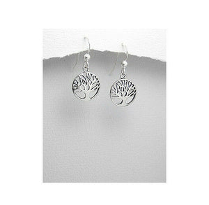 CelticTree of Life Sterling Silver Dainty  Round Dangle Earrings - Matties Modern Jewelry