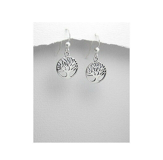 CelticTree of Life Sterling Silver Dainty  Round Dangle Earrings - Matties Modern Jewelry