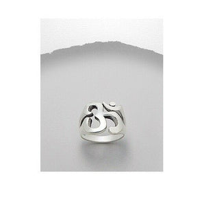 Sterling Silver .925 Om Ohm Aum Chunky Unisex Fashion Ring Sizes 6-14 - Matties Modern Jewelry