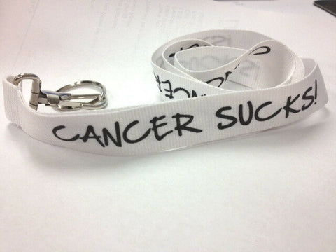 Cancer Awareness Cancer Sucks ID Key Lanyard - Matties Modern Jewelry