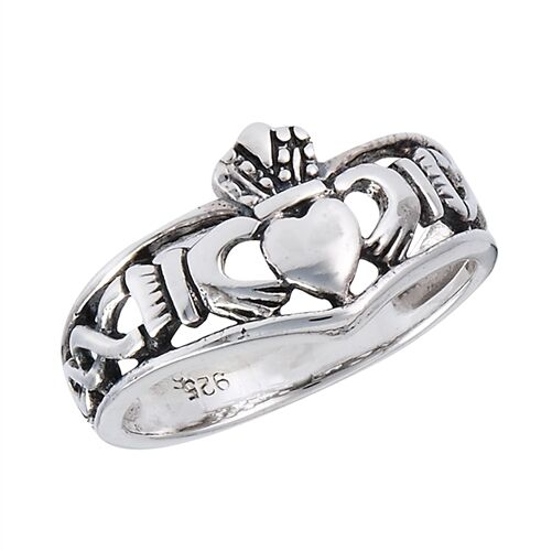 Sterling Silver .925 Claddagh Love Loyalty Infinity Weave Ring Sizes 3-10 - Matties Modern Jewelry