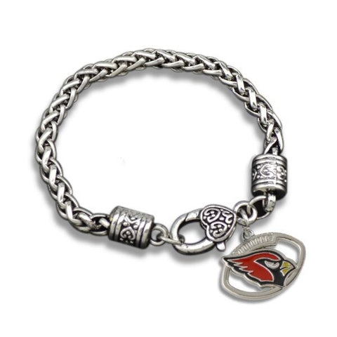 Arizona Cardinals NFL Football Charm Dangle Women's Fashion Clasp Bracelet - Matties Modern Jewelry