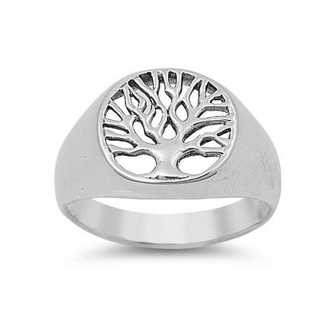 Celtic Tree of Life .925 Sterling Silver Fashion Signet Ring Sizes 5-10 - Matties Modern Jewelry