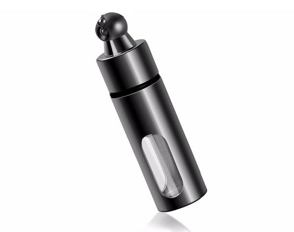 Black See Through Keepsake Cremation Urn Glass Stainless Steel Pendant Necklace - Matties Modern Jewelry
