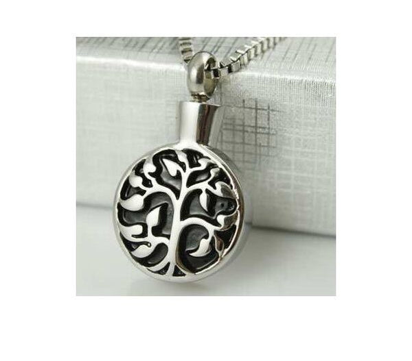 Celtic Tree of Life Silver Stainless Steel Cremation Urn Pendant Necklace - Matties Modern Jewelry