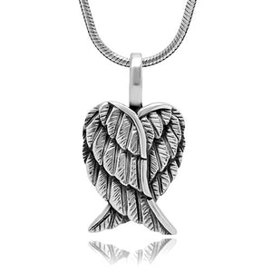 Angel Wing Remembrance .925 Sterling Silver Pendant Necklace - Matties Modern Jewelry