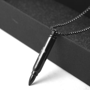 Cross Black Rifle Bullet Cremation Urn Stainless Steel Fashion Pendant Necklace - Matties Modern Jewelry