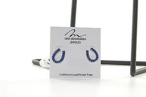 Women's Indianapolis Colts Horseshoe Football Fashion Post Earrings - Matties Modern Jewelry