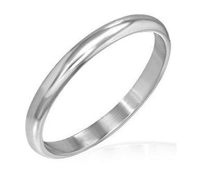New Unisex Silver Stainless Steel Stackable Fashion Ring Sizes 3-8 - Matties Modern Jewelry