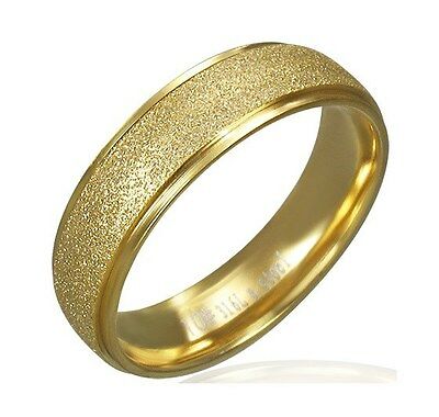 6MM Gold Matte 316 Stainless Steel Fashion Wedding Ring Sizes 6-10 LRC197 - Matties Modern Jewelry