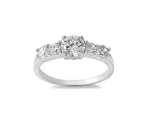 5 Stone Stylish CZ .925 Sterling Silver Love Promise Ring Sizes 5-9 - Matties Modern Jewelry