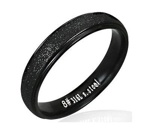 Thin Black Matte Stainless Steel Fashion Wedding Ring Sizes 5-8 LRC195 - Matties Modern Jewelry