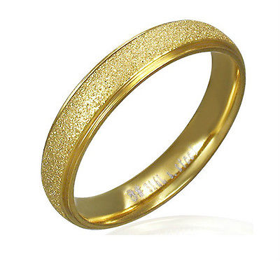 Thin Gold Matte Stainless Steel Fashion Wedding Ring Sizes 5-8 LRC198 - Matties Modern Jewelry