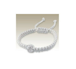 White Macrame White Bling CZ 10MM Bead Adjustable Shamballa Bracelet - Matties Modern Jewelry