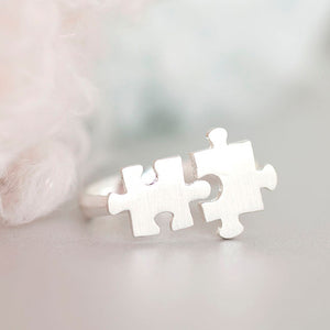 Jigsaw Puzzle Autism Awareness Sterling Silver .925 Fashion Ring Sizes 3-11US - Matties Modern Jewelry