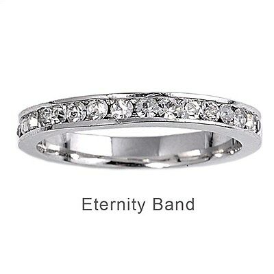 Clear CZ Eternity Ring Sterling Silver Sizes 2-12 - Matties Modern Jewelry