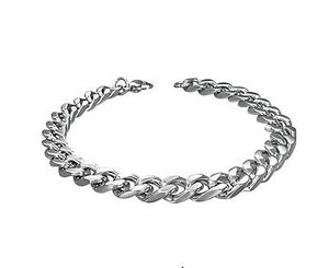 Men's Curb Silver Link Stainless Steel Fashion Trend Bracelet CZA010 - Matties Modern Jewelry