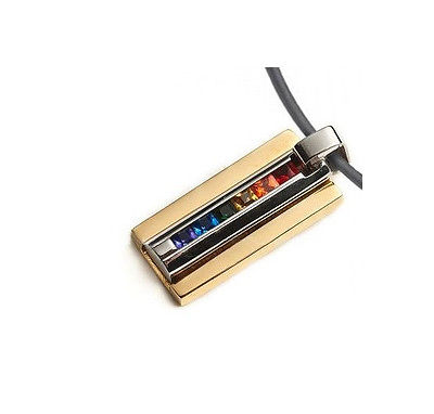 Rainbow Pride Gay Lesbian 2 Tone Stainless Steel Pendant Necklace - Matties Modern Jewelry