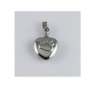 Puffed Paw Silver Stainless Steel Cremation Urn Keepsake  Pendant Necklace - Matties Modern Jewelry